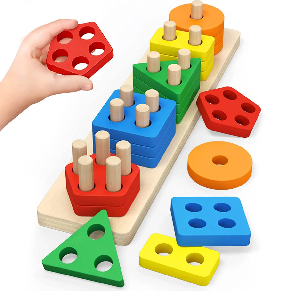 Montessori Wooden Ring Stacker