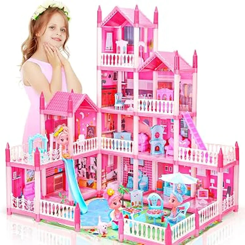16 Rooms Huge Dollhouse, 10" x 6" x 11"  brinquedo infantil