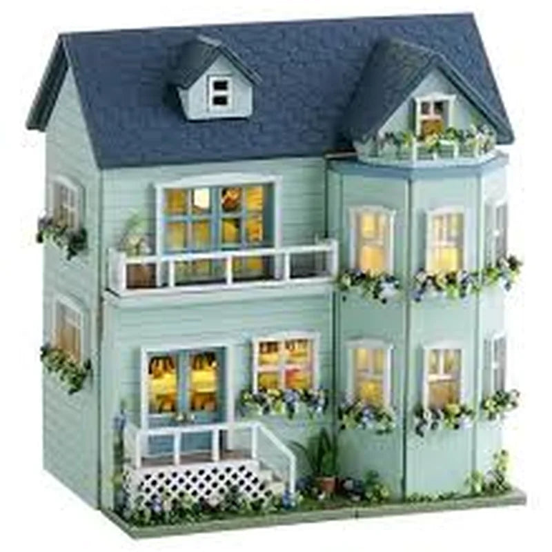 DIY Miniature House Kit, Doll Houses, Ho brinquedo infantil
