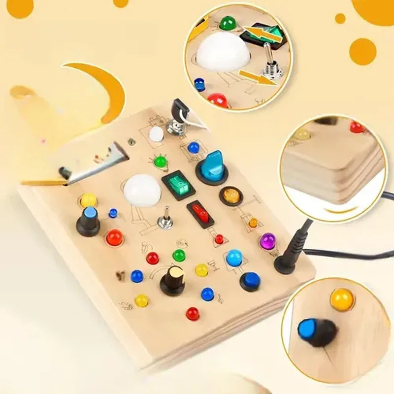 Joyreal Montessori Busy Board Toy, Woode brinquedo infantil