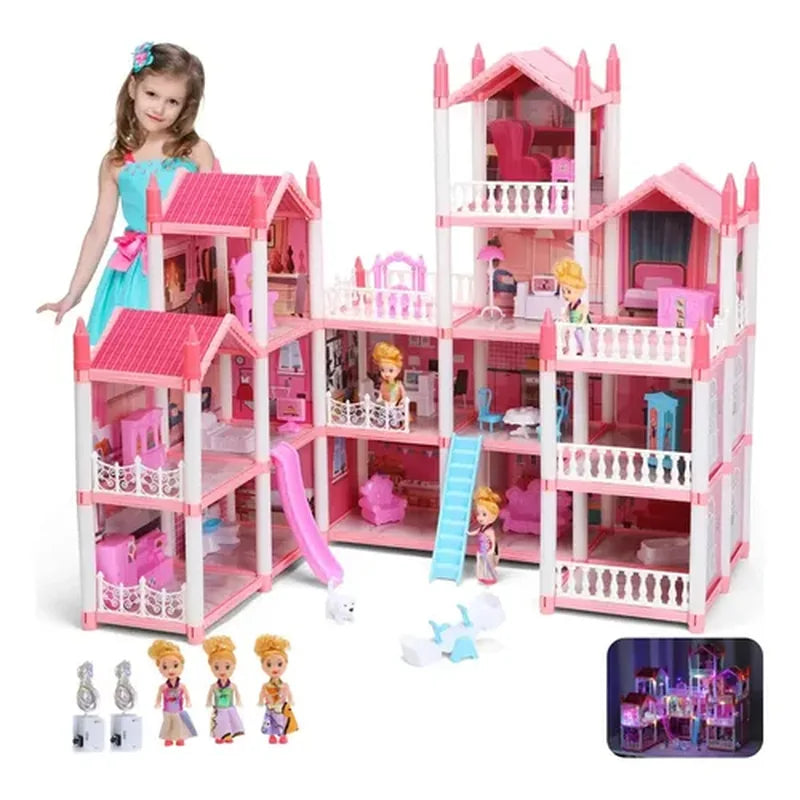 16 Rooms Huge Dollhouse, 10" x 6" x 11"  brinquedo infantil
