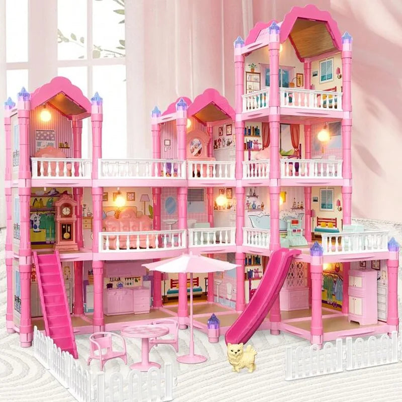16 Rooms Huge Dollhouse, 10" x 6" x 11"  brinquedo infantil
