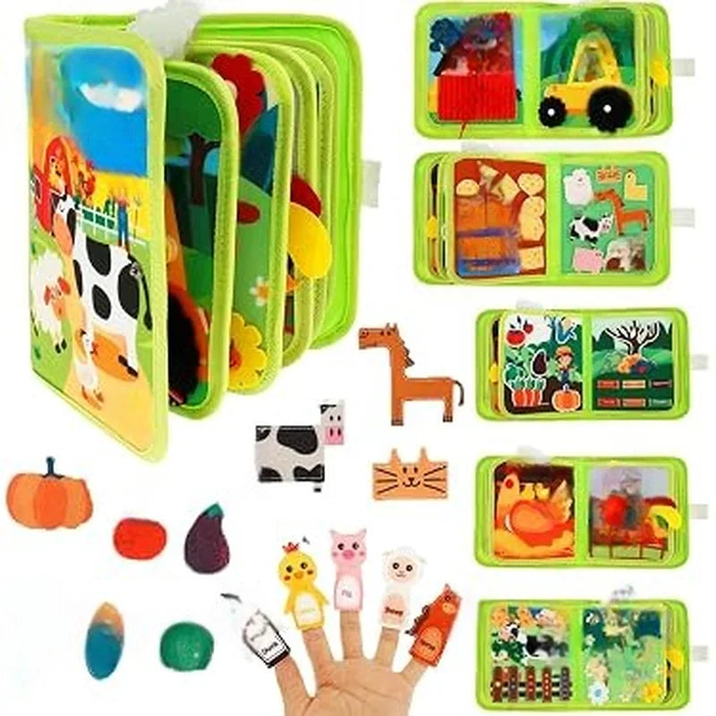 Montessori Felt Quiet Book, Preschool Le brinquedo infantil