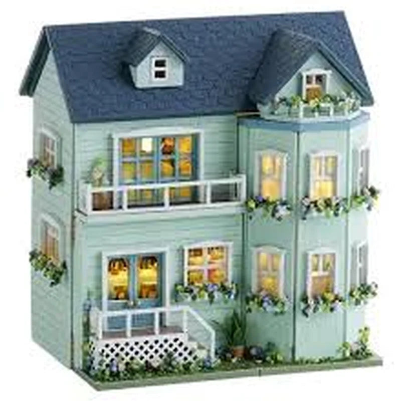 DIY Miniature House Kit, Doll Houses, Ho brinquedo infantil