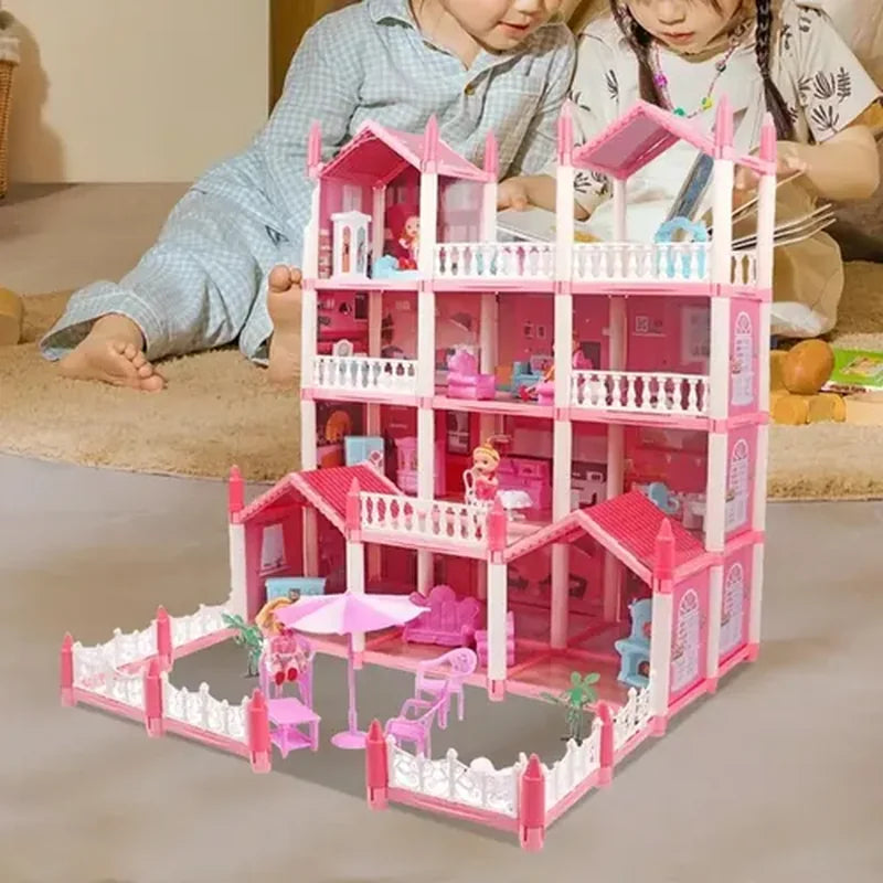 16 Rooms Huge Dollhouse, 10" x 6" x 11"  brinquedo infantil