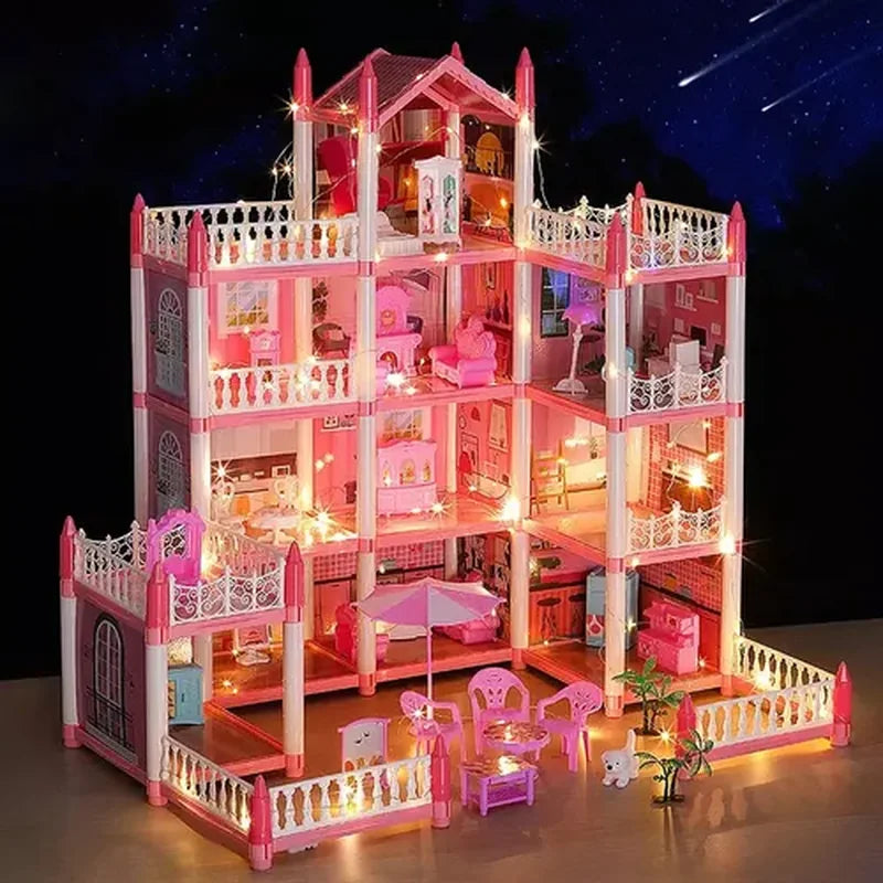 16 Rooms Huge Dollhouse, 10" x 6" x 11"  brinquedo infantil