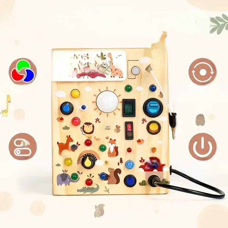 Joyreal Montessori Busy Board Toy, Woode brinquedo infantil