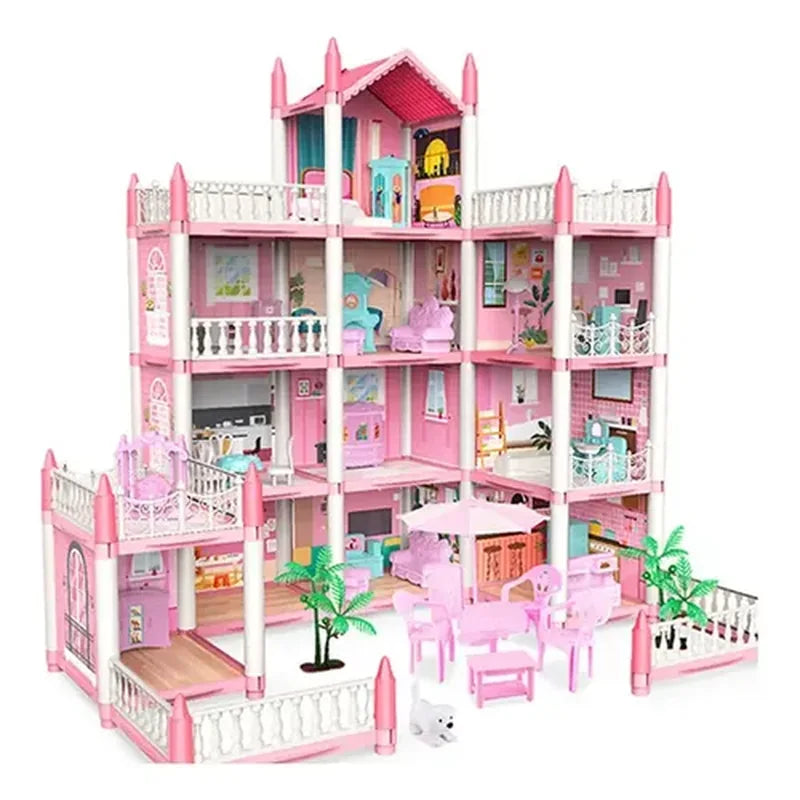 16 Rooms Huge Dollhouse, 10" x 6" x 11"  brinquedo infantil