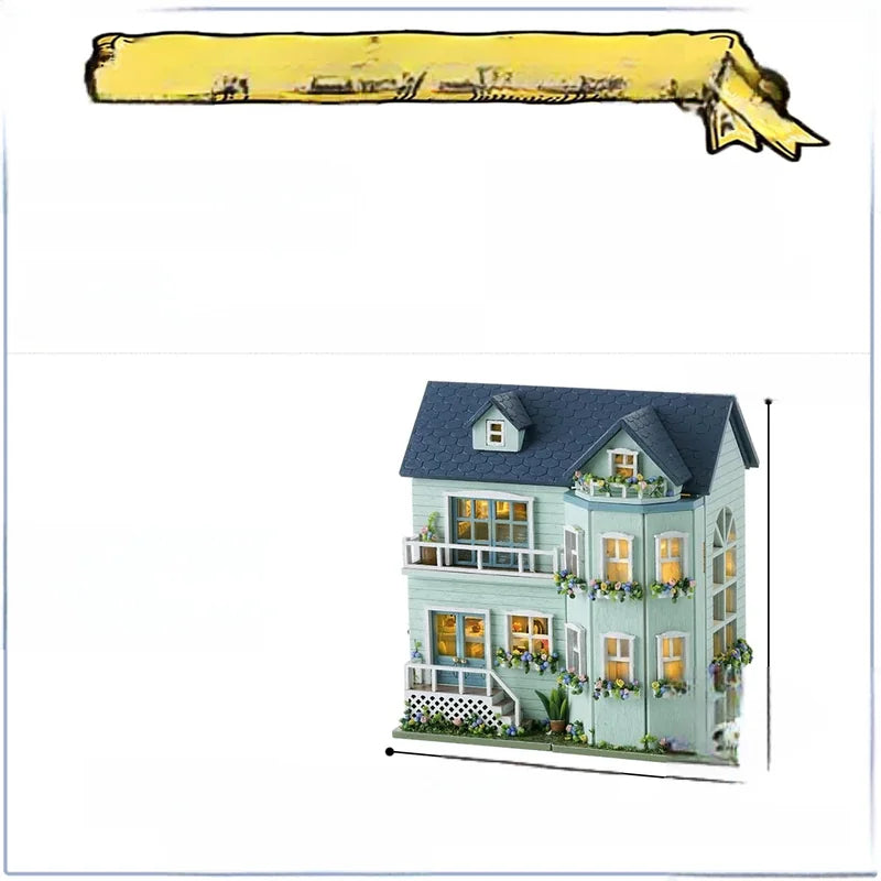 DIY Miniature House Kit, Doll Houses, Ho brinquedo infantil
