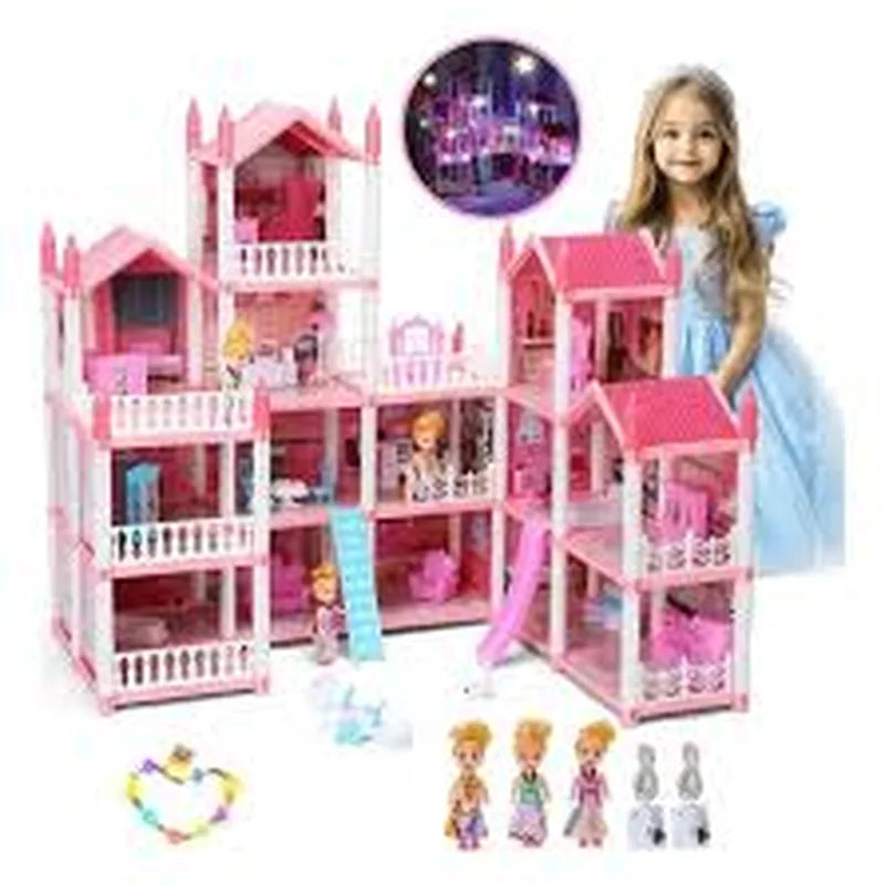 16 Rooms Huge Dollhouse, 10" x 6" x 11"  brinquedo infantil