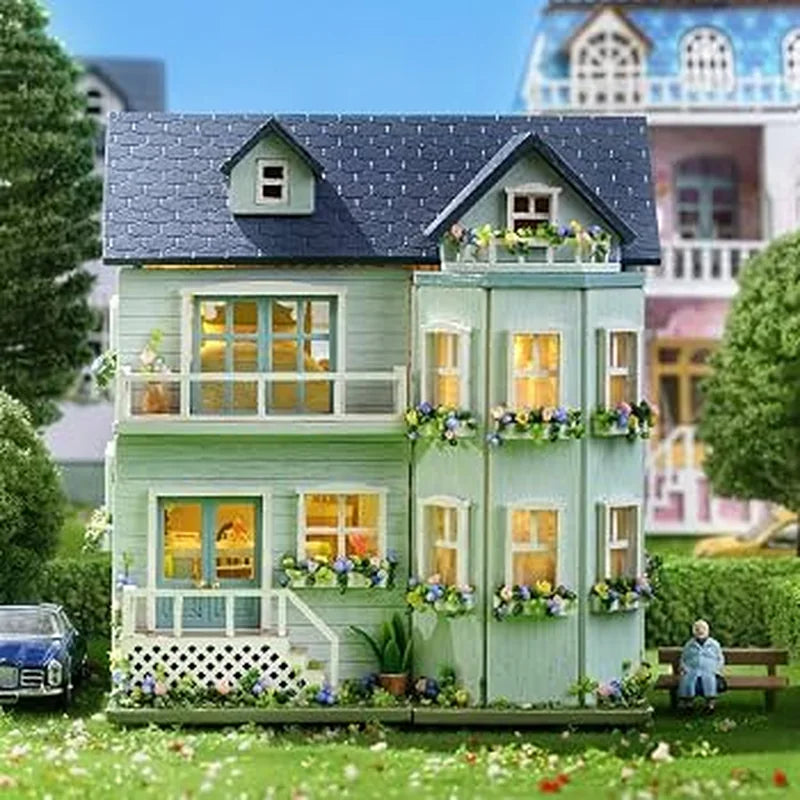 DIY Miniature House Kit, Doll Houses, Ho brinquedo infantil