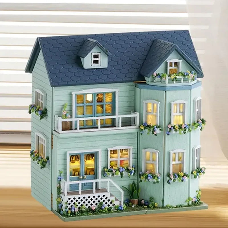 DIY Miniature House Kit, Doll Houses, Ho brinquedo infantil