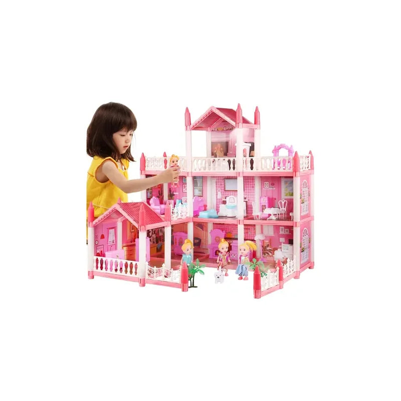16 Rooms Huge Dollhouse, 10" x 6" x 11"  brinquedo infantil