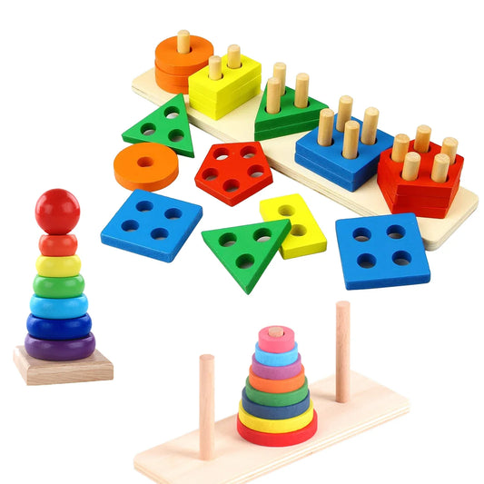 Montessori Wooden Ring Stacker