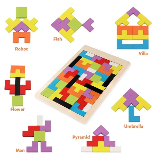 Wooden Montessori Tangram Shapes