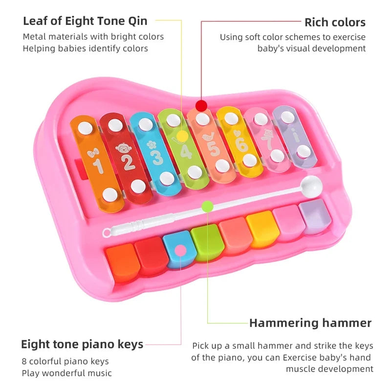 2-in-1 Piano and Xylophone Musical Toy for Babies