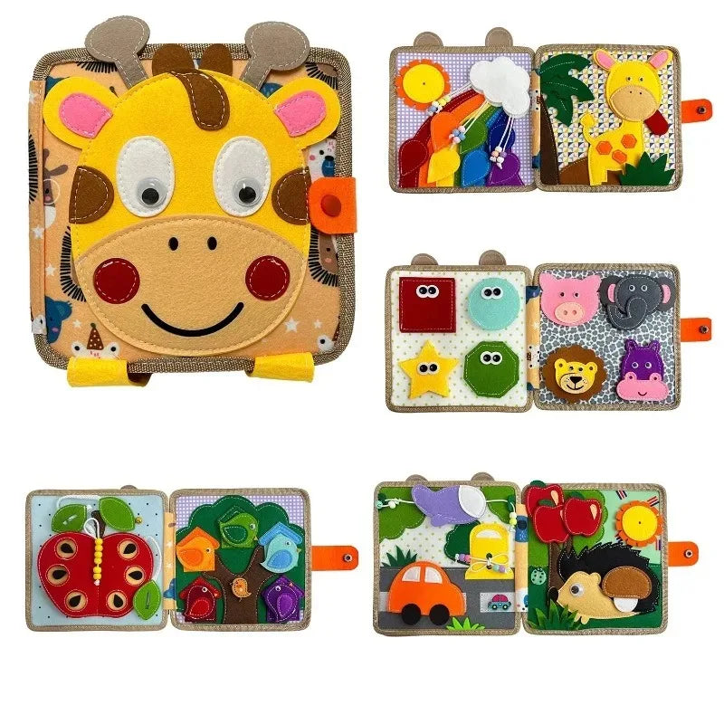 Montessori 3D Giraffe Sensory Book
