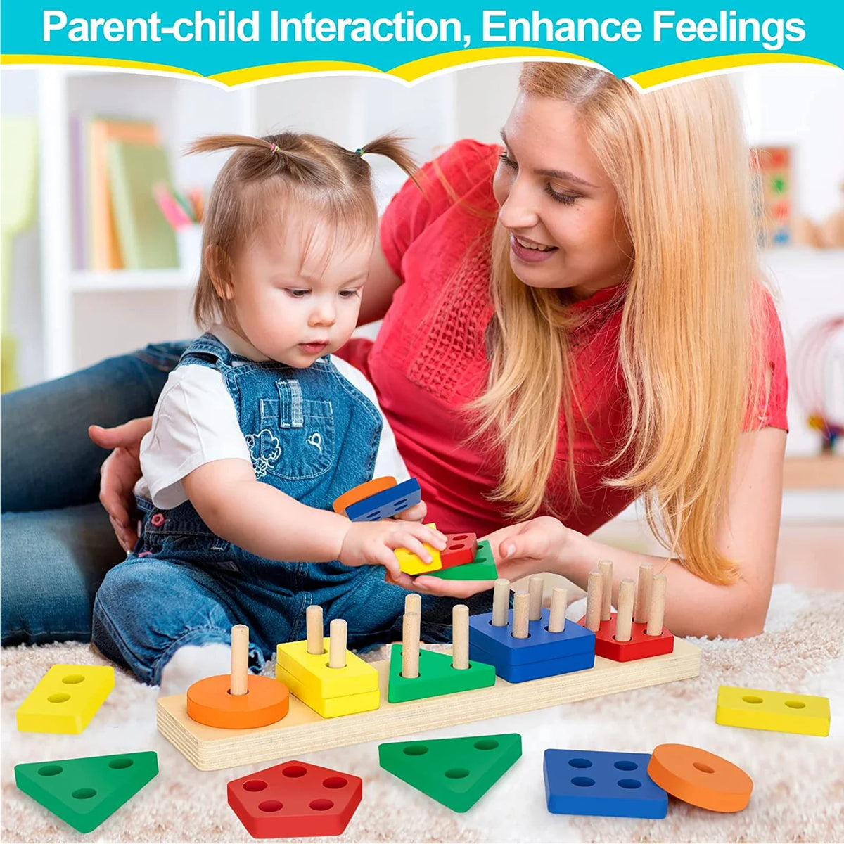 Montessori Wooden Ring Stacker