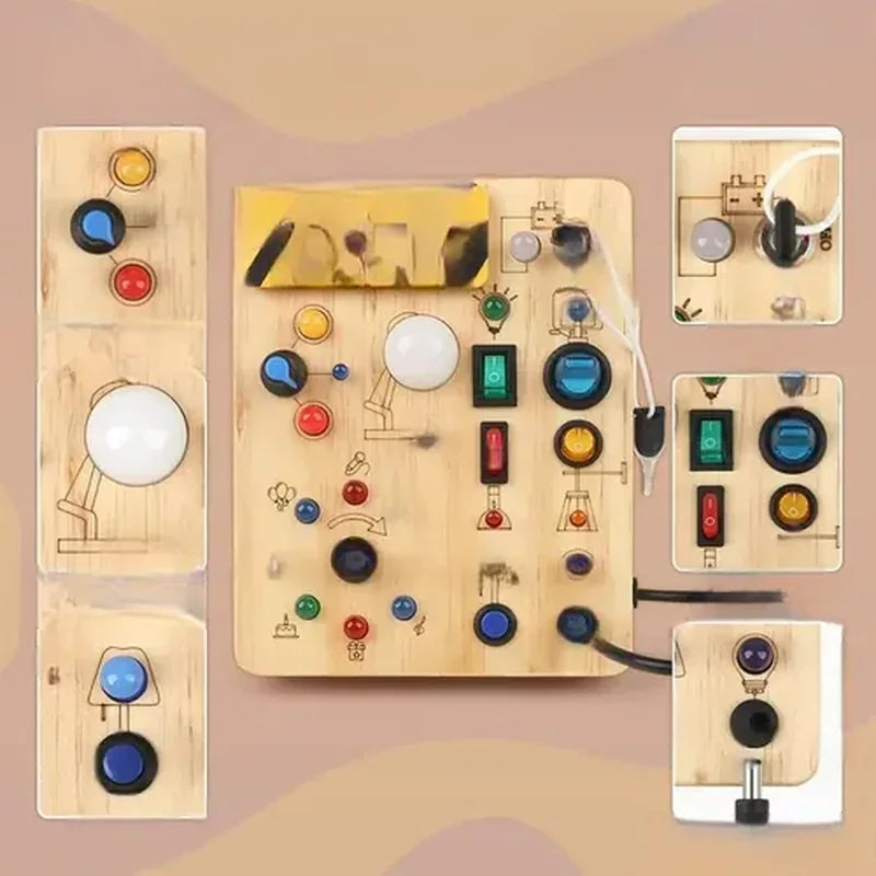 Joyreal Montessori Busy Board Toy, Woode brinquedo infantil