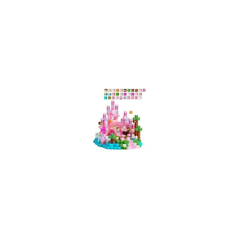 Pink Princess Castle Magnetic Tiles 150p brinquedo infantil