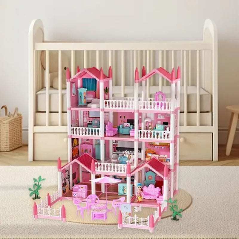 16 Rooms Huge Dollhouse, 10" x 6" x 11"  brinquedo infantil
