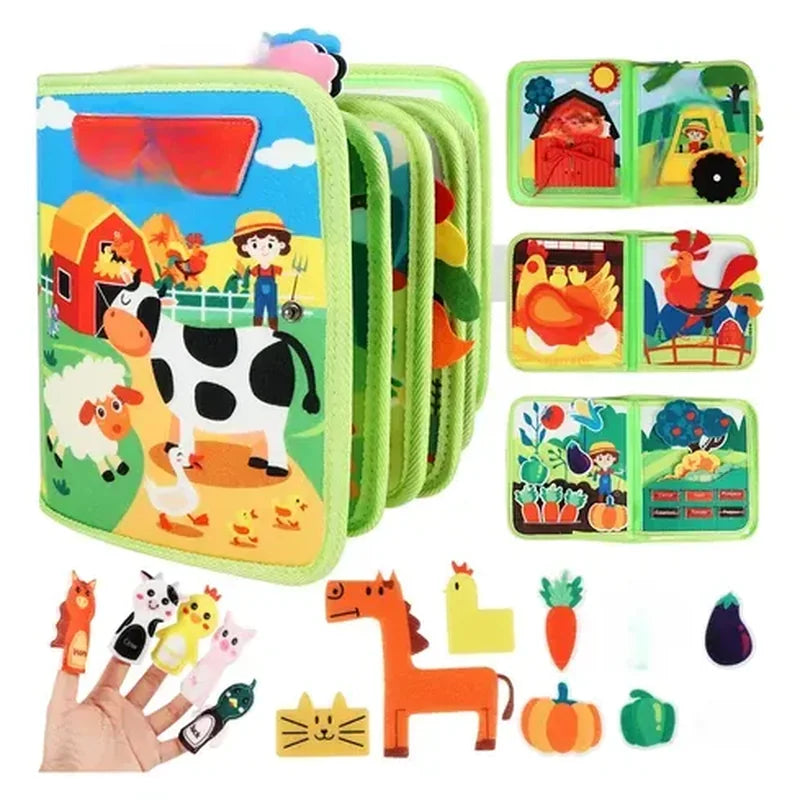 Montessori Felt Quiet Book, Preschool Le brinquedo infantil