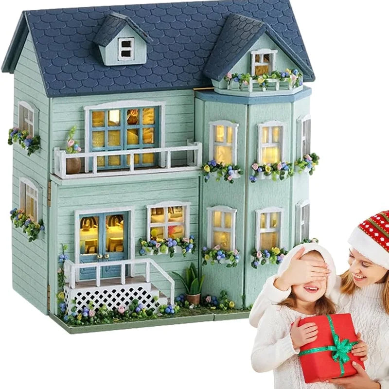 DIY Miniature House Kit, Doll Houses, Ho brinquedo infantil