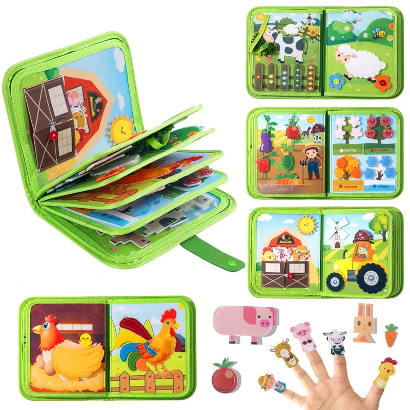 Montessori Felt Quiet Book, Preschool Le brinquedo infantil