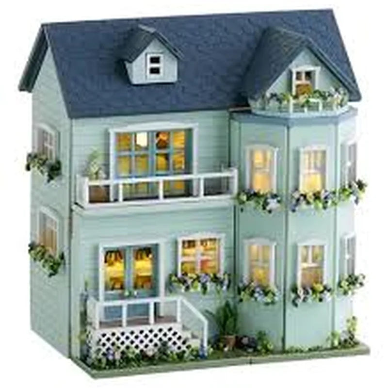 DIY Miniature House Kit, Doll Houses, Ho brinquedo infantil